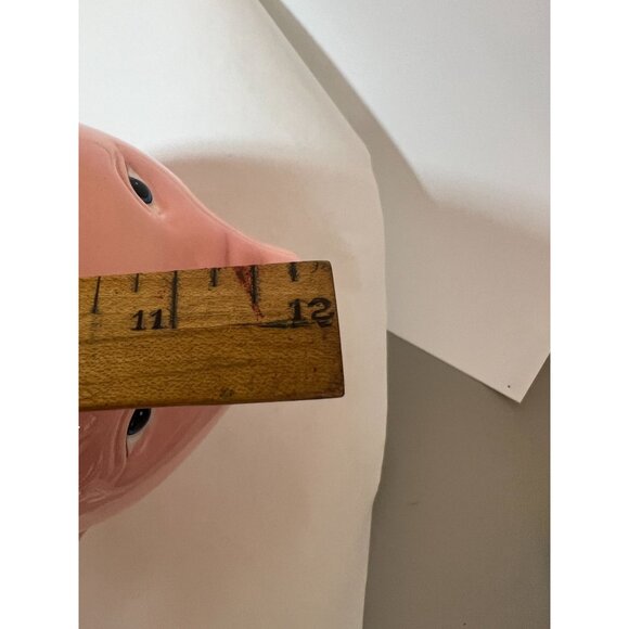 Vtg Clay Art Hand Painted Piggy Cookie Jar 1999 Unique Lid with Chrome Coin READ - Picture 8 of 10